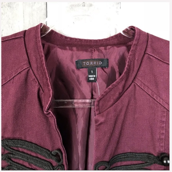 Torrid Embellished Band Jacket Winetasting NWOT - Picture 6 of 8
